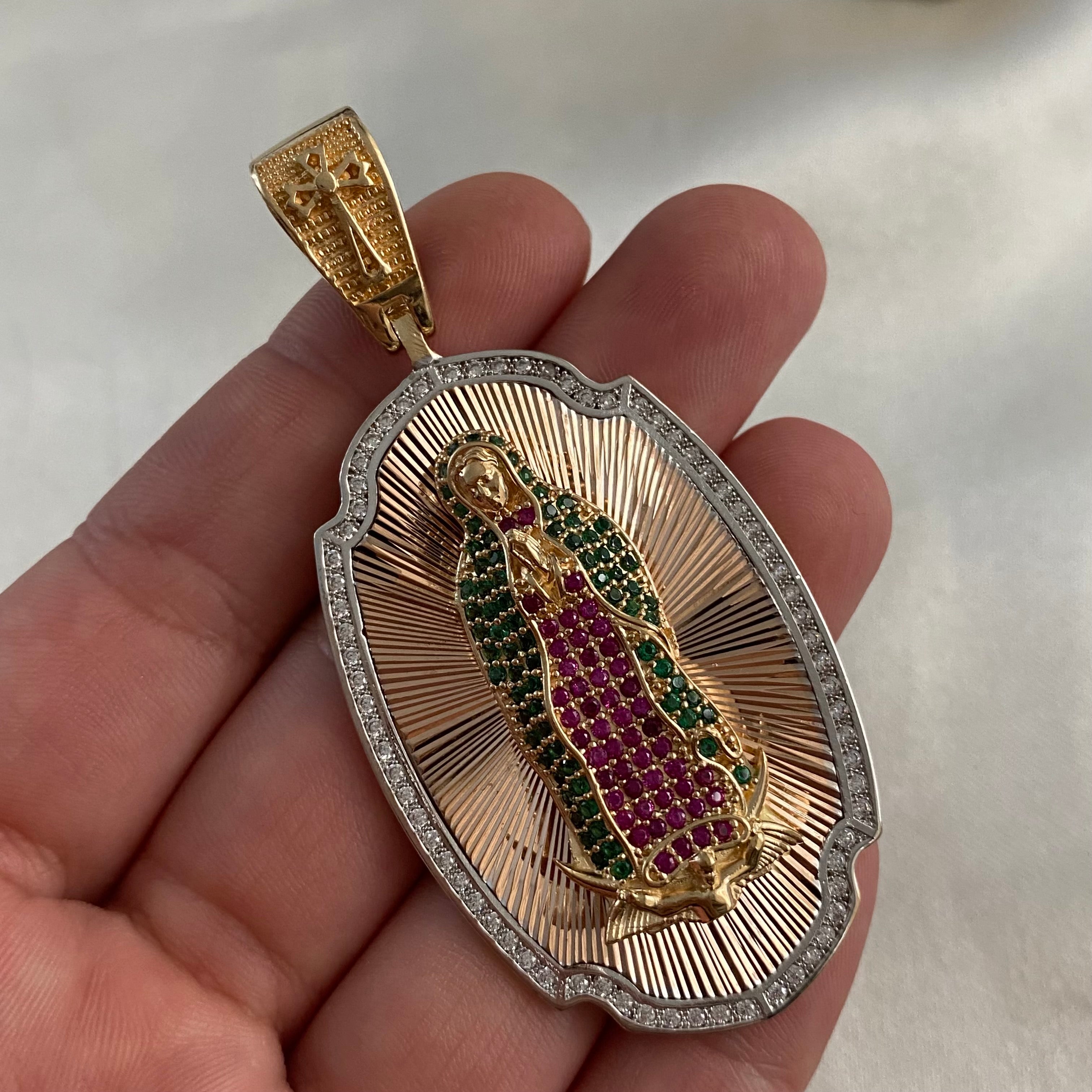 Dije Virgen Guadalupe 21.65gr/6.7cm Circones Tres Oros