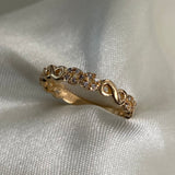 Anillo Infinito 2.6gr- T8 Circones Blancos Oro Amarillo*