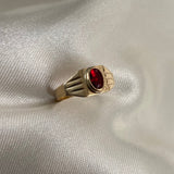 Anillo Pequeño 1.15gr- T5 Circon Rojo Oro Amarillo