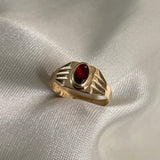 Anillo Pequeño 1.15gr-T4 1/4 Circon Rojo Oro Amarillo