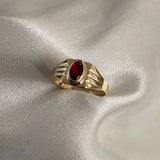 Anillo Pequeño 1.15gr- T5 Circon Rojo Oro Amarillo