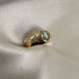 Anillo Pequeño 1.4gr- T3 1/2 Circon Celeste Oro Amarillo