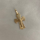 Dije Cristo 1.25gr/2.5cm Cruz Diamantada Oro Amarillo*