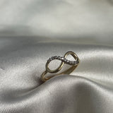 Anillo Infinito 2.1gr - T6 Circones Blancos Oro Amarillo