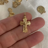 Dije Cristo 1.25gr/2.5cm Cruz Diamantada Oro Amarillo*