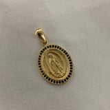 Dije Virgen Guadalupe 5.65gr Medalla Circones Negros Oro Amarillo