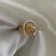 Anillo Herradura Caballo 6.55gr-T8 3/4 Circones Blancos Oro Amarillo