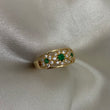 Anillo Flores T7 1/4 - 2.4gr Oro Amarillo Circones Blancos Verdes