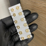 Topos Estrella 0.8gr Circones Blancos Oro Amarillo