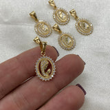 Dije Virgen 1.4gr/2.5cm Maria Oro Amarillo Circones Blanco