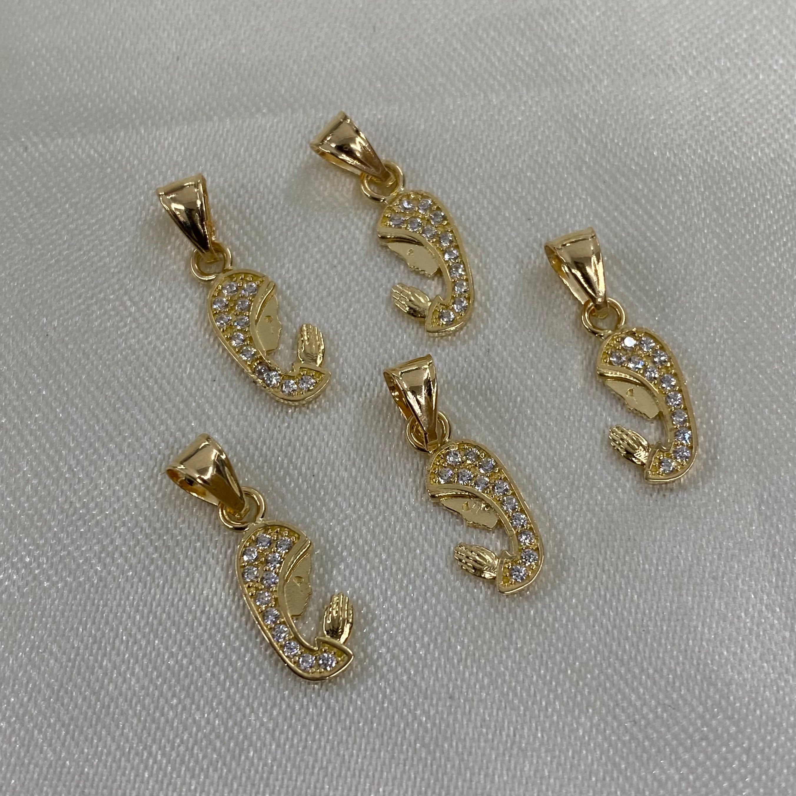 Dije Virgen 0.6gr/1.5cm Silueta Oro Amarillo Circones Blanco