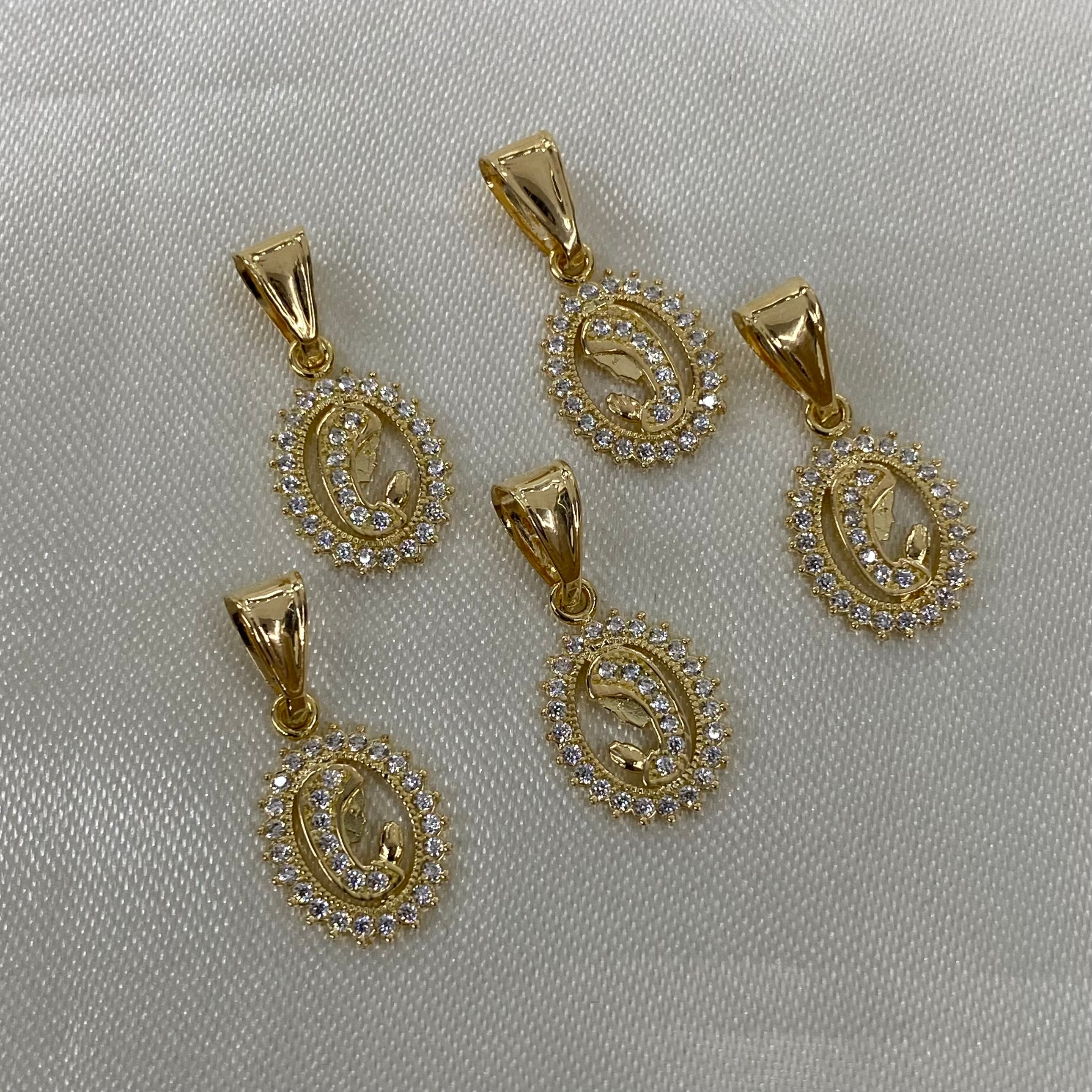 Dije Virgen 0.95gr/1.8cm Oro Amarillo Circones Blanco