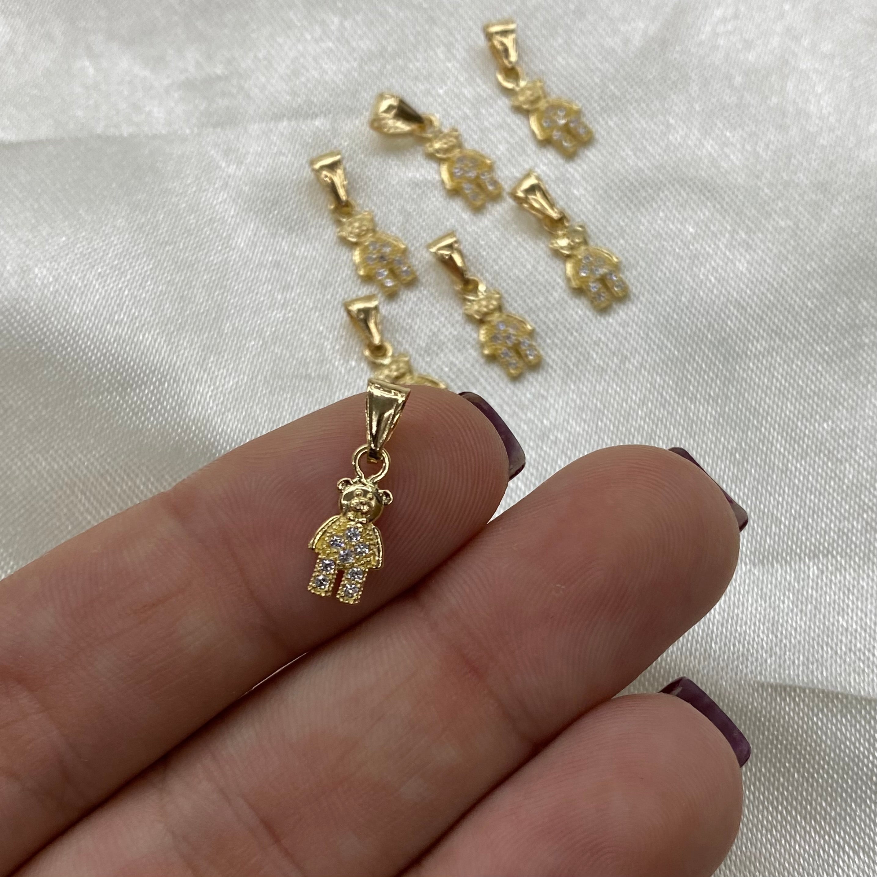 Dije Oso 0.5gr/1.5cm Oro Amarillo Circones Blanco