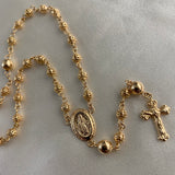 Rosario Virgen Milagrosa 18.4gr/60cm 4-6mm Bola Hueca Especial Oro Amarillo