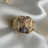 Anillo Cristo 7.75gr-T9 Rostro Oro Amarillo Blanco