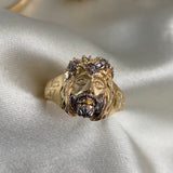 Anillo Cristo 7.7gr-T9 3/4 Rostro Oro Amarillo Blanco