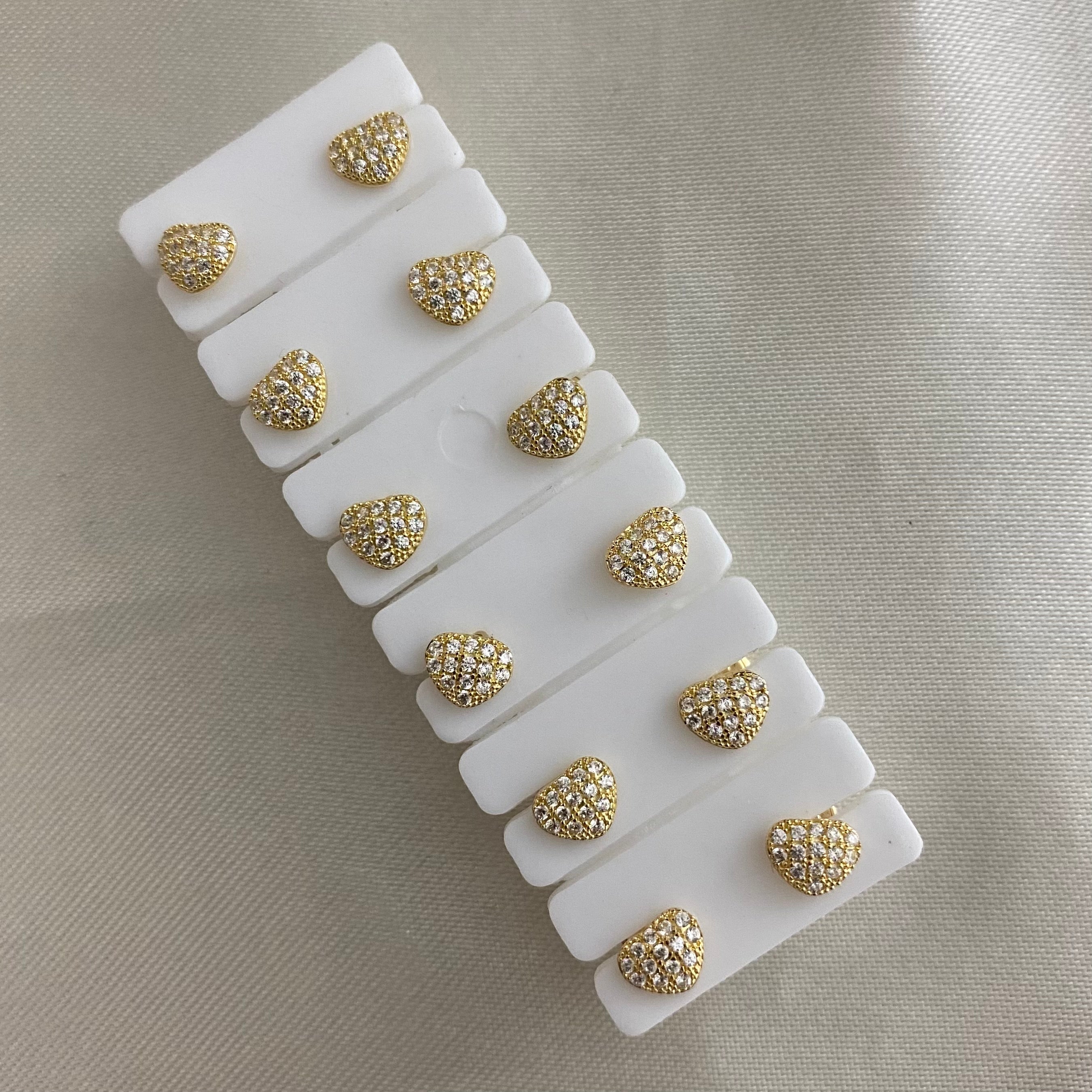 Topos Corazon 0.85gr Cirones Blancos Oro Amarillo