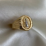 Anillo Virgen Guadalupe 3.55gr-T12 Dos Oros Amarillo Blanco