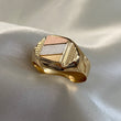 Anillo 3.95gr-T12 1/2 Tres Oros Cuadrado