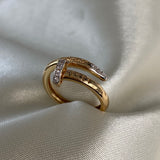 Anillo Clavo 3.55gr - T7 3/4 CT Dos Oros Blanco Amarillo