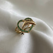 Anillo Delfin 3.1gr-T7 1/4 Corazon Circones Verdes Oro Amarillo*