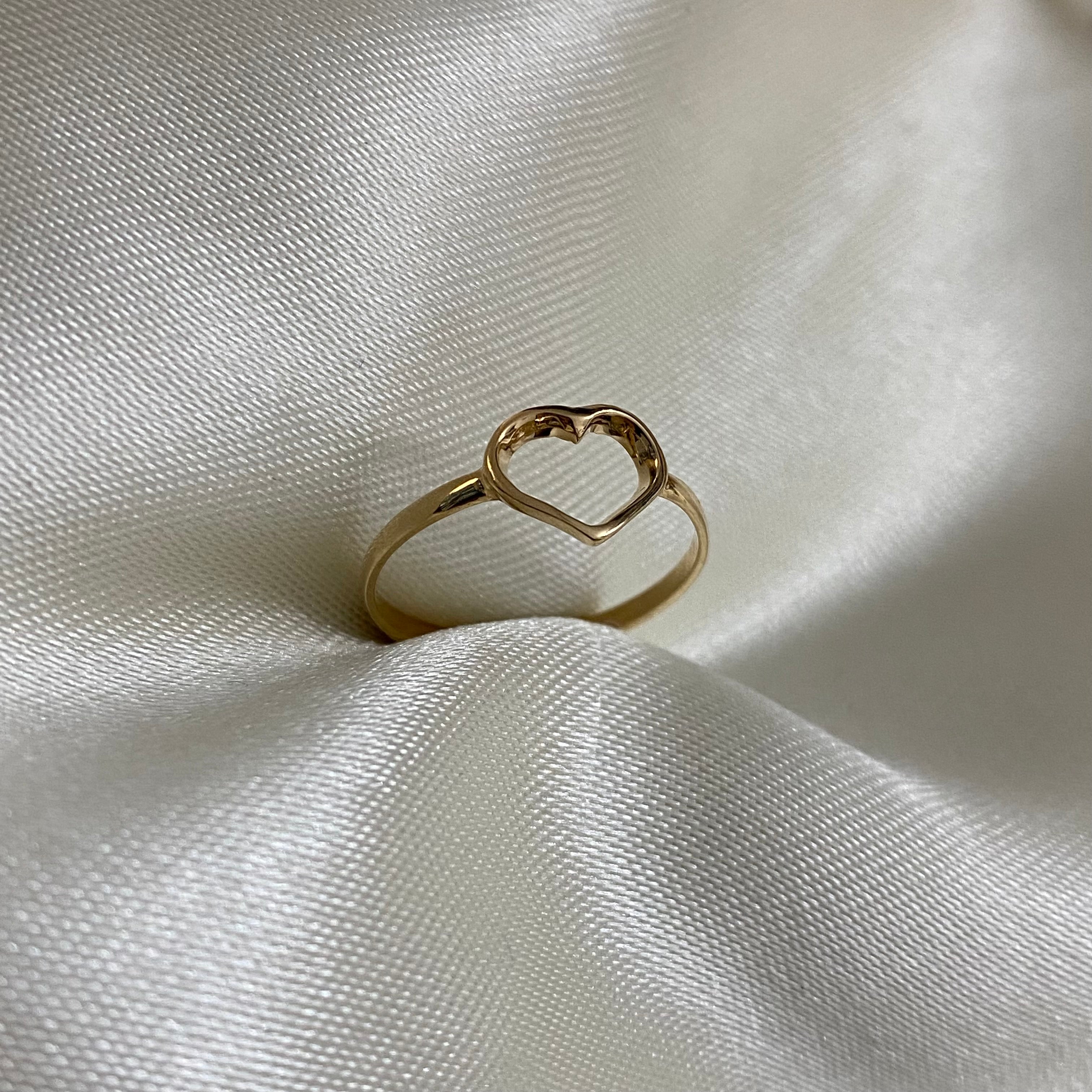 Anillo Corazon 1gr-T6 1/4 Silueta Liso Oro Amarillo