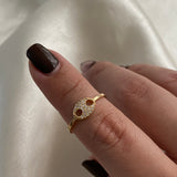 Anillo GC 1.6gr - T8 Circones Blancos Oro Amarillo*