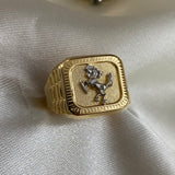 Anillo Caballo 3.65gr - T10 1/4 Dos Oros Amarillo Blanco