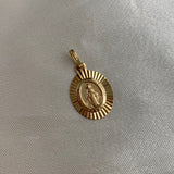 Dije Virgen Milagrosa 1.65gr/2.5cm Diamantado Oro Amarillo*