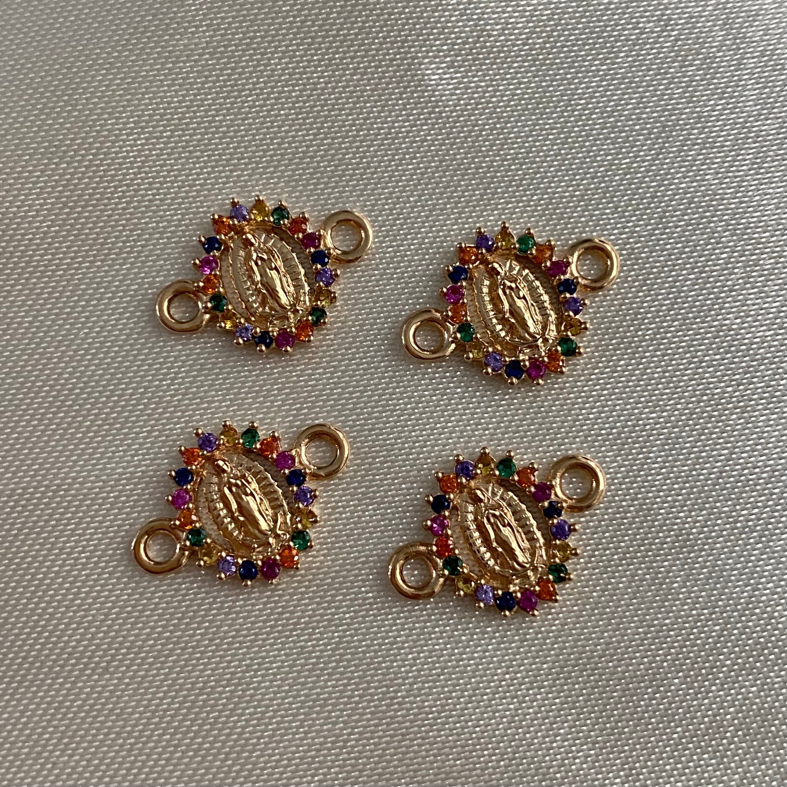 Herraje Virgen Guadalupe 0.95gr/1.5cm Circones Colores Oro Amarillo*