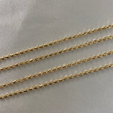 Cadena Militar 6.45gr/50cm Luna Ovalada Diamantada Oro Amarillo