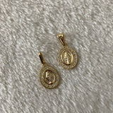 Dije Virgen Milagrosa 0.75gr/1.7cm Circones Blancos Oro Amarillo*