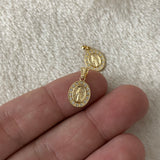 Dije Virgen Milagrosa 0.75gr/1.7cm Circones Blancos Oro Amarillo*