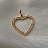 Dije Corazon 1.95gr/3cm Circones Blancos Oro Amarillo