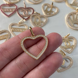 Dije Corazon 1.95gr/3cm Circones Blancos Oro Amarillo