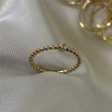 Anillo Bolas 1.7gr - T7 1/4 Circon Blanco Oro Amarillo