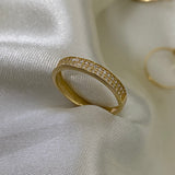 Anillo Churumbela 1.85gr - T7 1/2 Circones Blancos Oro Amarillo