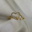 Anillo Corazones 1.3gr - T7 3/4 Circones Blancos Oro Amarillo