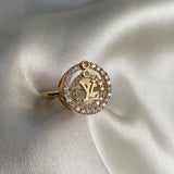 Anillo LV 3.2gr- T7 Circones Blancos Oro Amarillo