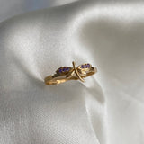 Anillo Mariposa 1.55gr- T8 Libelula Circones Lilas Oro Amarillo