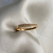 Anillo Cuadrado 1.7gr- T7 3/4 Circones Blancos Oro Amarillo