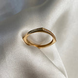 Anillo Cuadrado 1.7gr- T7 3/4 Circones Blancos Oro Amarillo