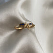 Anillo Libelula 1.6gr-T8 1/4 Circones Azules Oro Amarillo