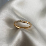 Anillo Cuadrados 1.15gr - T6 1/4 Circones Blancos Oro Amarillo