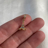 Dije Torre Eiffel 1.7gr/2cm PD Oro amarillo Circones Blancos