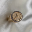 Anillo Mercedes 6.75gr - T9 Oro Amarillo Circones Blancos