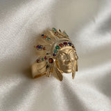 Anillo Indio 11.1gr - T10 1/4 Oro Amarillo Circones Colores