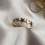 Anillo Estrellas 1.1gr - T7 1/2 Oro Amarillo Liso