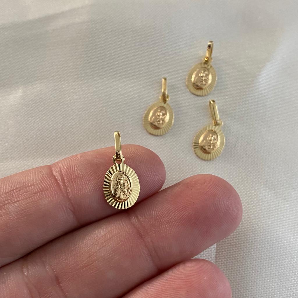 Dije Virgen del Carmen 0.6gr Diamantado Oro Amarillo