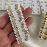 Topos Virgen Maria 1.25gr Silueta Circones Blancos Oro Amarillo